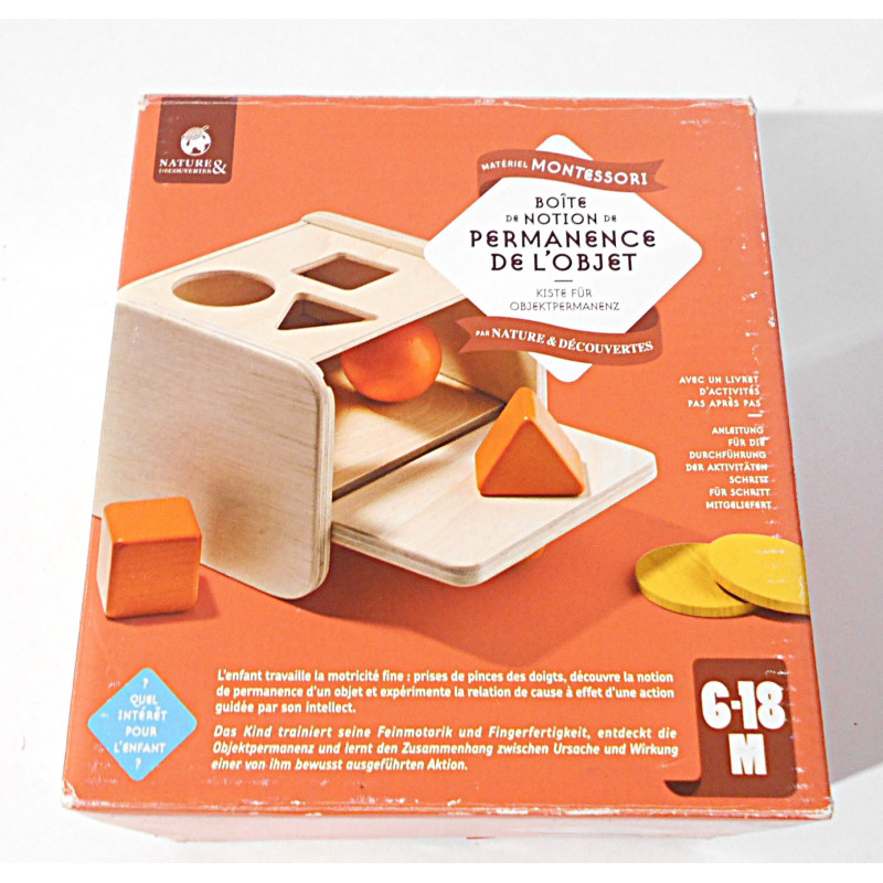 Boite de notion de permanence de l'objet - Montessori - Nature et découverte