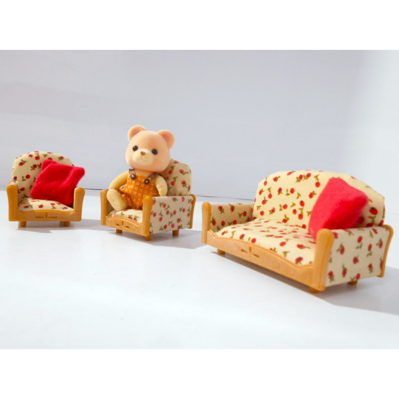 Sylvanian Families - Salon 3 pièces avec 1 figurine - Création La remise enjouée