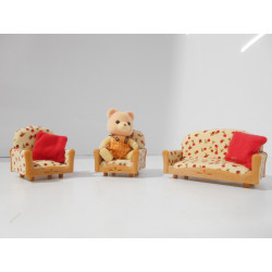 Sylvanian Families - Salon 3 pièces avec 1 figurine - Création La remise enjouée