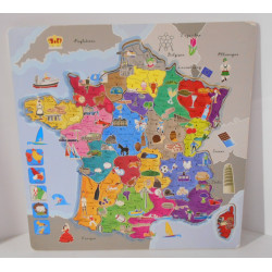 Puzzle carte de France en Bois