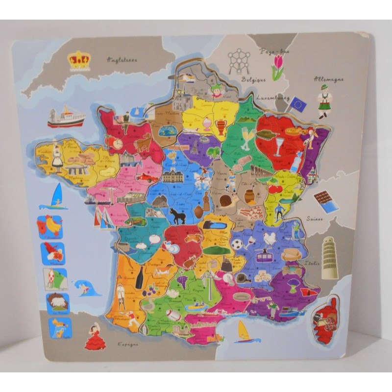 Puzzle carte de France en Bois