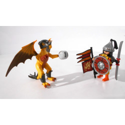 Playmobil - Dragon De Pierre avec Guerrier