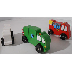 Lot de 3 camions aimantés en bois - Vilac