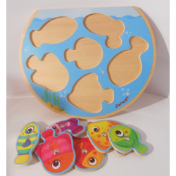 Puzzl en bois poissons - JANOD
