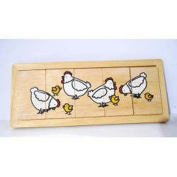 Puzzle en bois - Poules