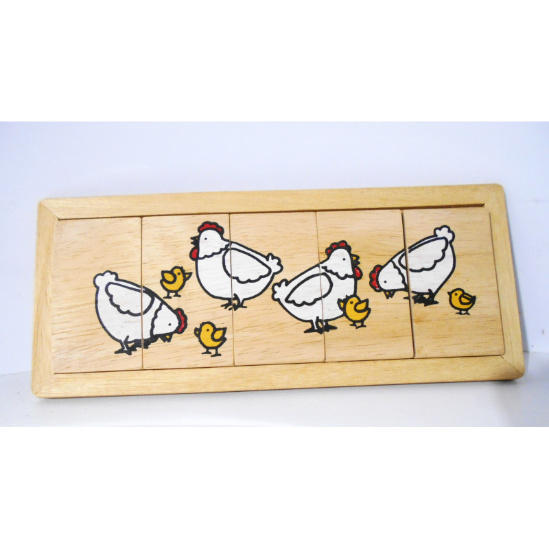 Puzzle en bois - Poules