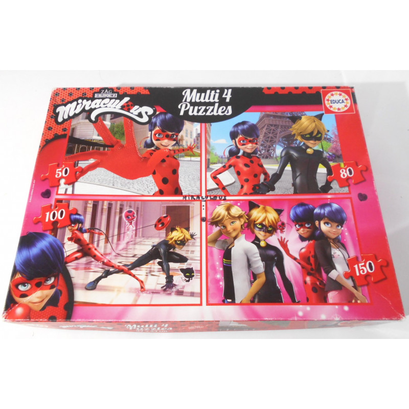 Multi 4 Puzzle Miraculous - 50, 80, 100, 150 pièces - Educa