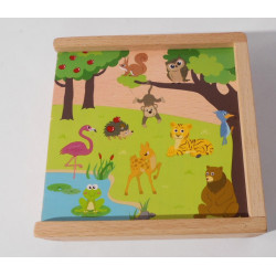 Boîte domino en bois motif...