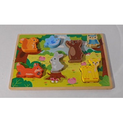 Puzzle en bois animaux de...
