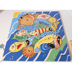 Puzzle en bois aimanté -...