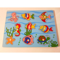 Puzzle poisson en bois