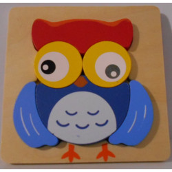 Puzzle hibou en bois -...