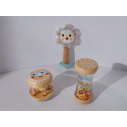 Lot de 3 hochets en bois - DJECO