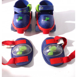 Ensemble patin à roulettes et protection enfant