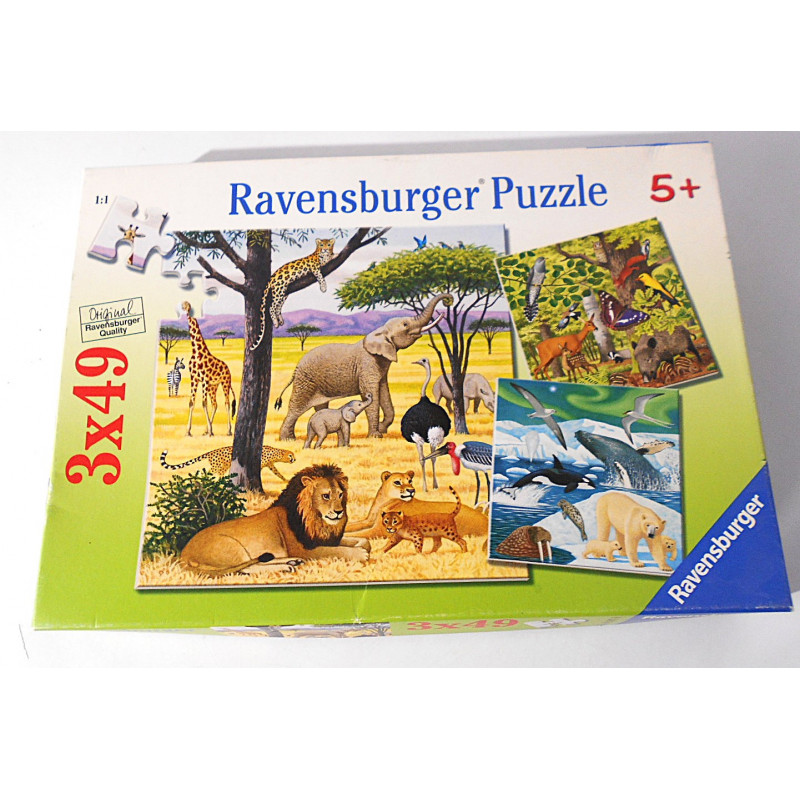 Puzzle 3x49 pièces Animaux de la Terre - Ravensburger