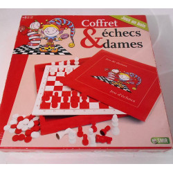 Coffret échecs et dames en bois - SMIR