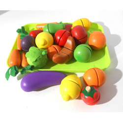 Plateau de fruit et légumes en bois - Composition La Remise Enjouée