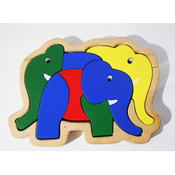 Puzzle en bois Éléphant -...