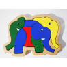 Puzzle en bois Éléphant -  7 pièces