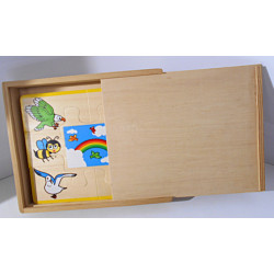 Coffret de 4 puzzles de 7 pièces en bois