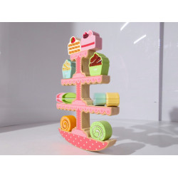 Jeu d'équilibre en bois - Thème des pâtisseries