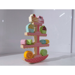 Jeu d'équilibre en bois - Thème des pâtisseries
