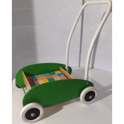 Chariot et cubes alphabet en bois