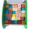 Chariot et cubes alphabet en bois