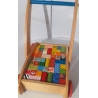 Chariot avec cubes en bois