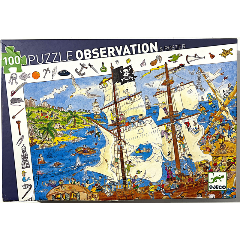 Puzzle observation 100 pièces - Les pirates - Djeco