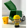 Camion poubelle avec personnage