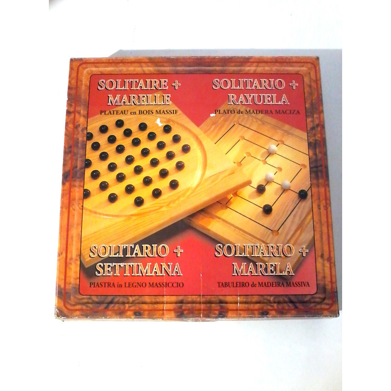 Jeu du Solitaire + Marelle plateau bois - Cabatuu