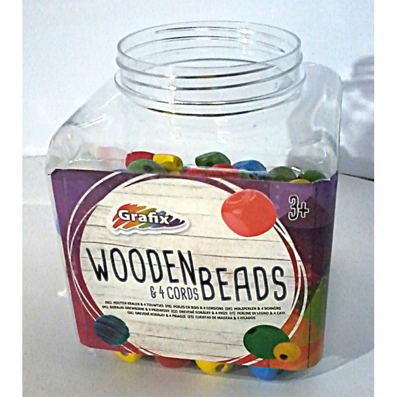 Perles en bois à enfiler - Grafix