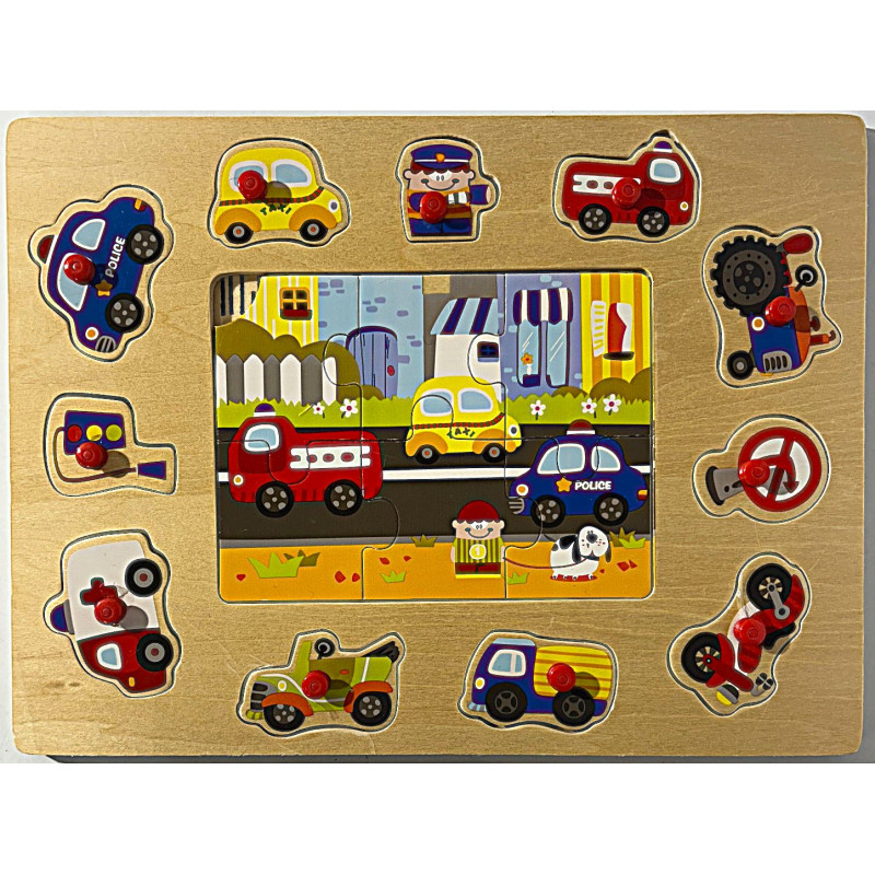 Puzzle véhicules en bois - Janod