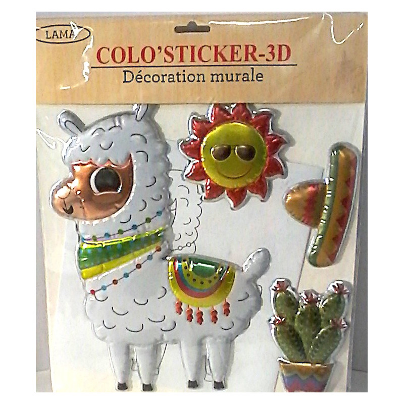Décoration murale lama 3D