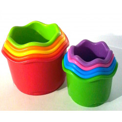 Pots à empiler multicolore