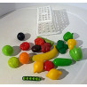 Lot fruits et légumes dans un panier