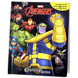 livre et figurines Avengers...