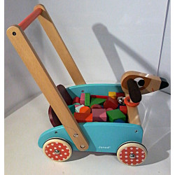Chariot de marche en bois...