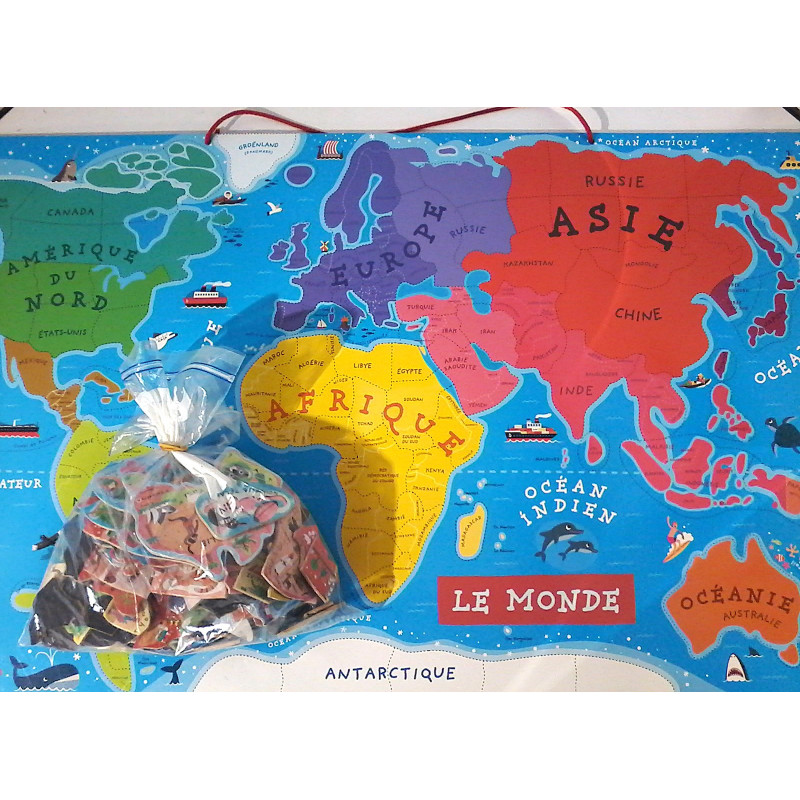 Carte du monde magnétique - Janod