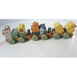 Train à blocs poules  -...