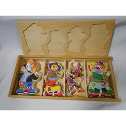 Puzzle clowns en bois