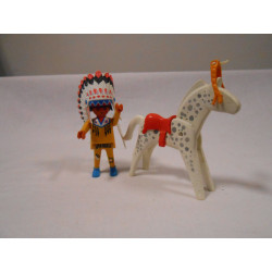 Playmobil grand chef indien à cheval